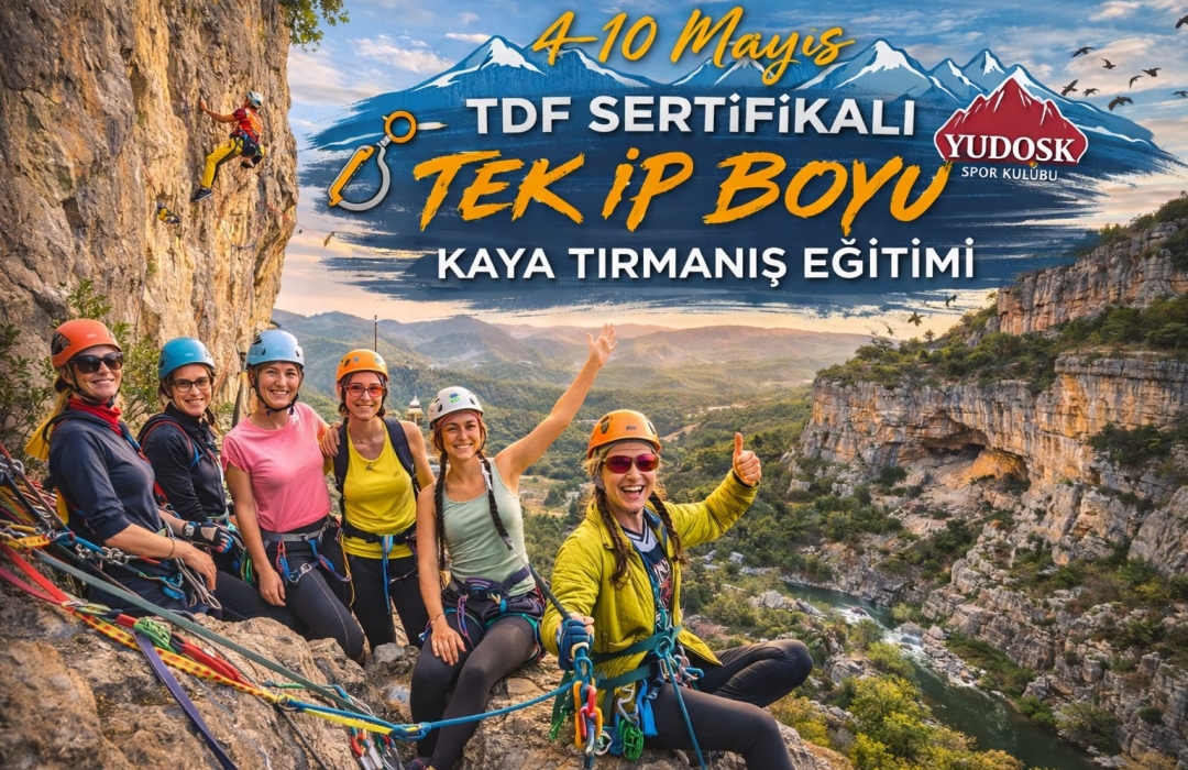 TDF SERTİFİKALI TEK İP BOYU KAYA TIRMANIŞ EĞİTİMİ - Doğa Sporları Etkinliği
