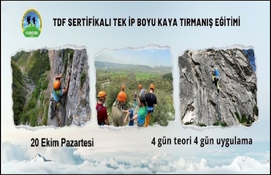 TDF SERTİFİKALI TEK İP BOYU KAYA TIRMANIŞ EĞİTİMİ